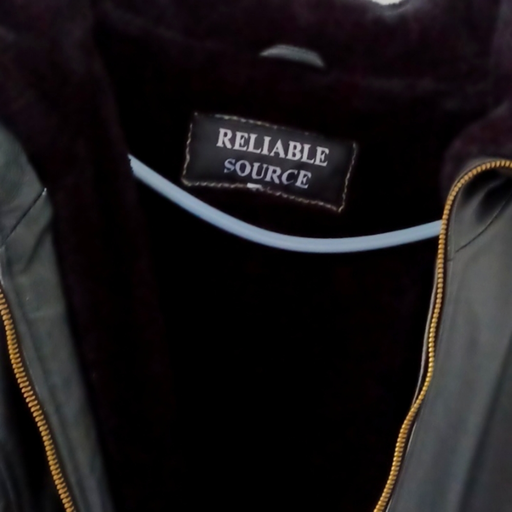 Reliable Source leather coat